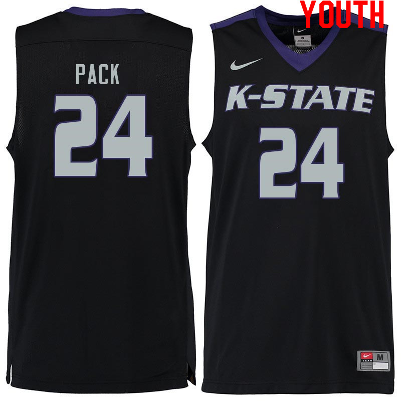 Youth #24 Nijel Pack Kansas State Wildcats College Basketball Jerseys Sale-Black
